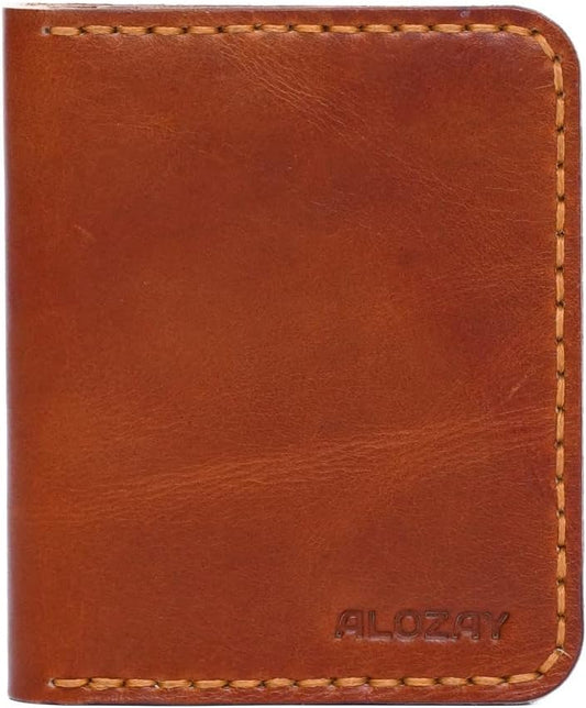 ALOZAY Minimalist Slim Bifold Wallet (Tan)