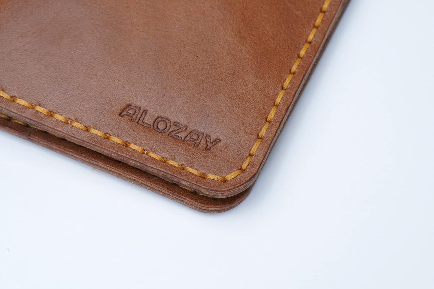 ALOZAY Minimalist Slim Bifold Wallet (Brown)