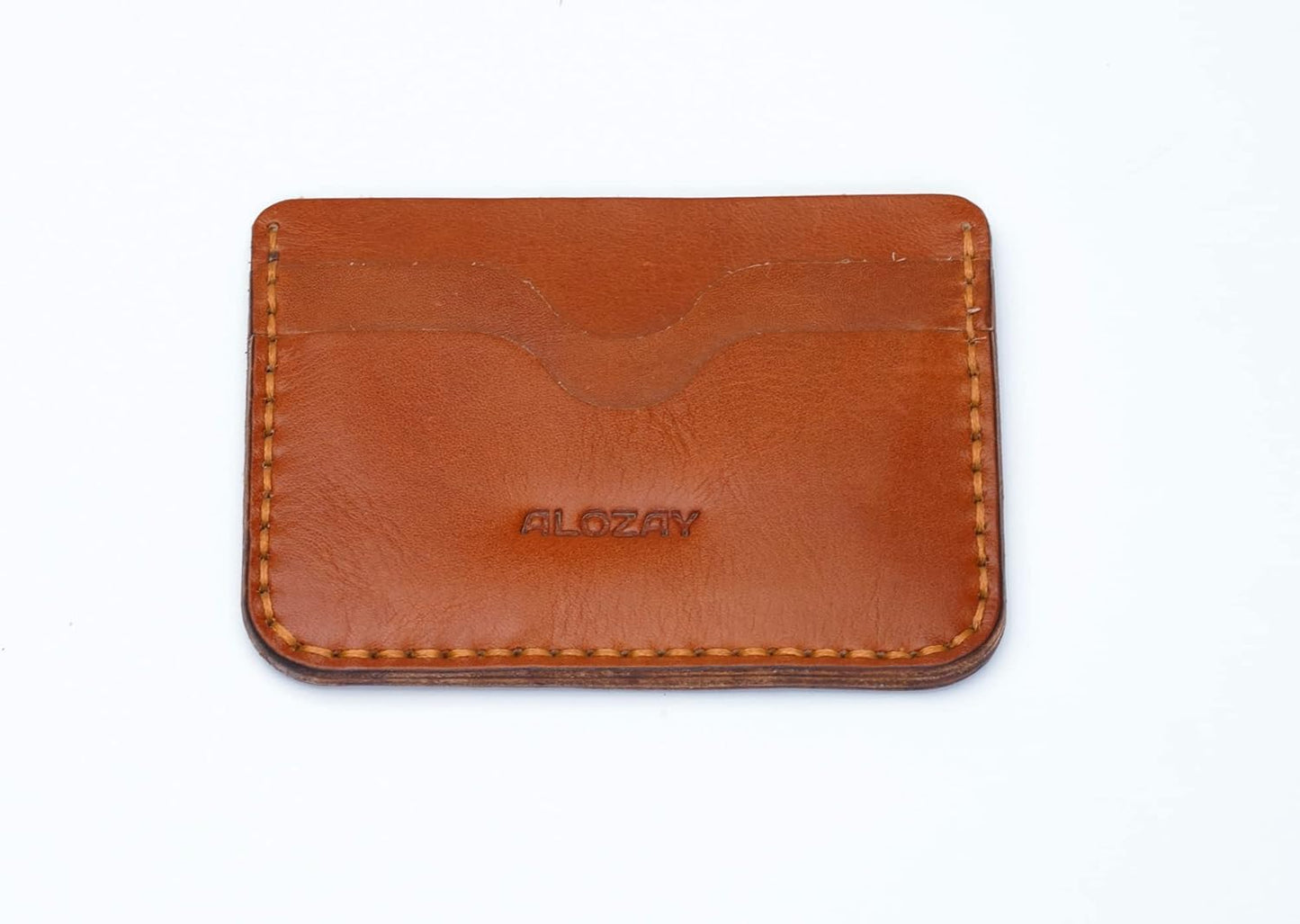 ALOZAY Mini Credit Card Holder Wallet (Tan)