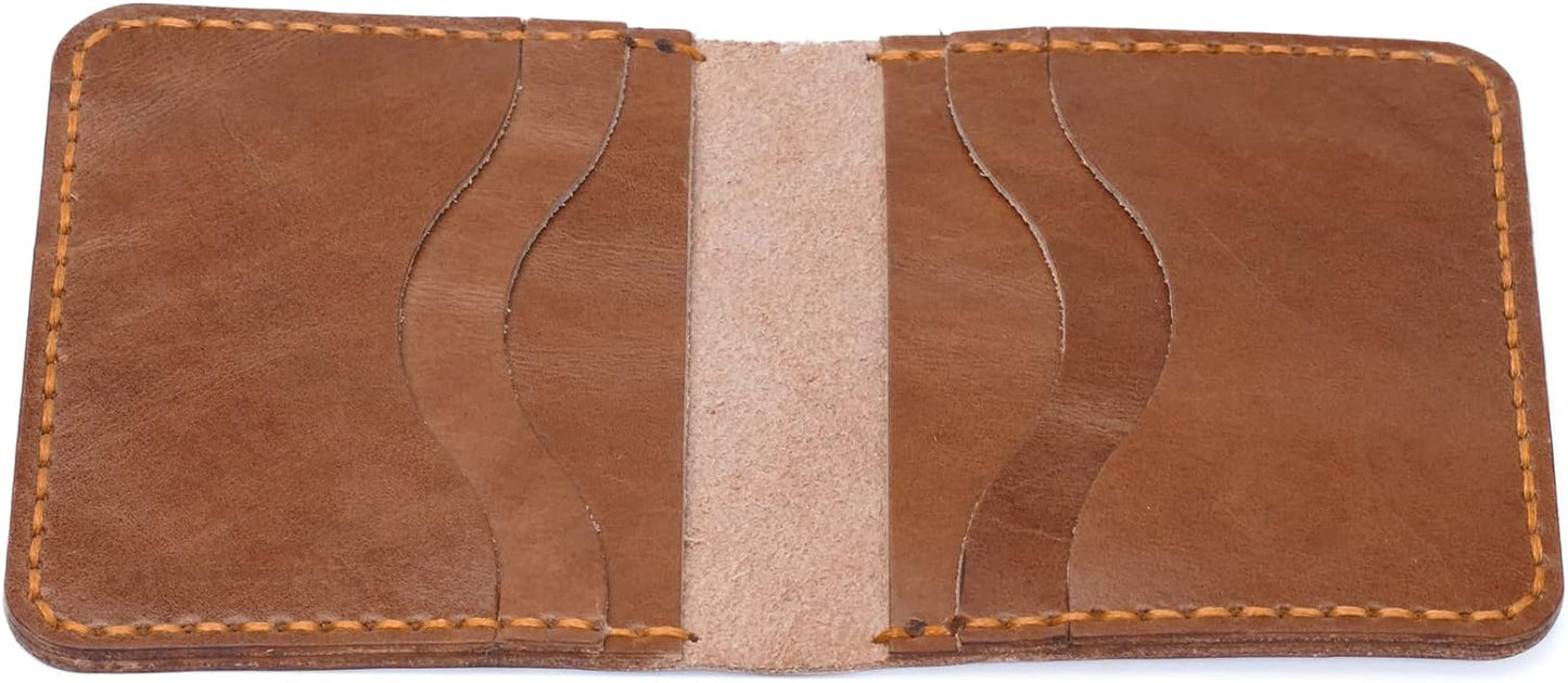 ALOZAY Minimalist Slim Bifold Wallet (Brown)