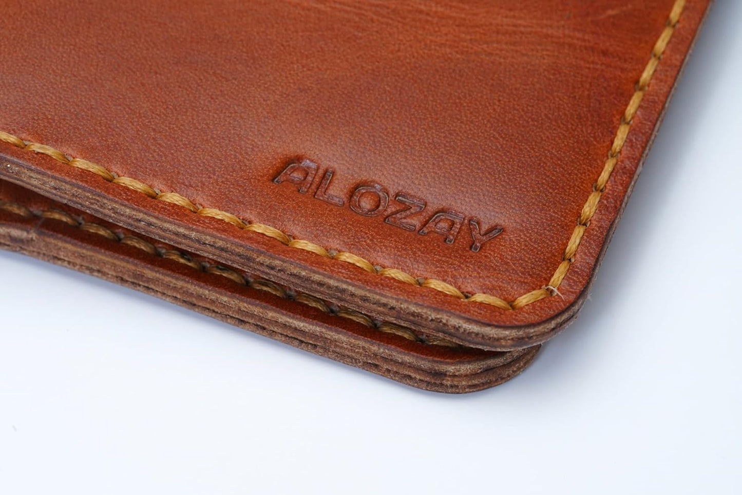 ALOZAY Minimalist Slim Bifold Wallet (Tan)