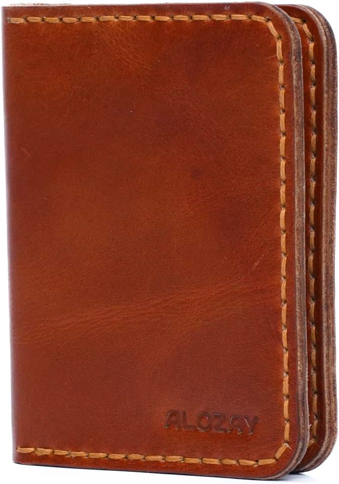 ALOZAY Minimalist Slim Bifold Wallet (Tan)